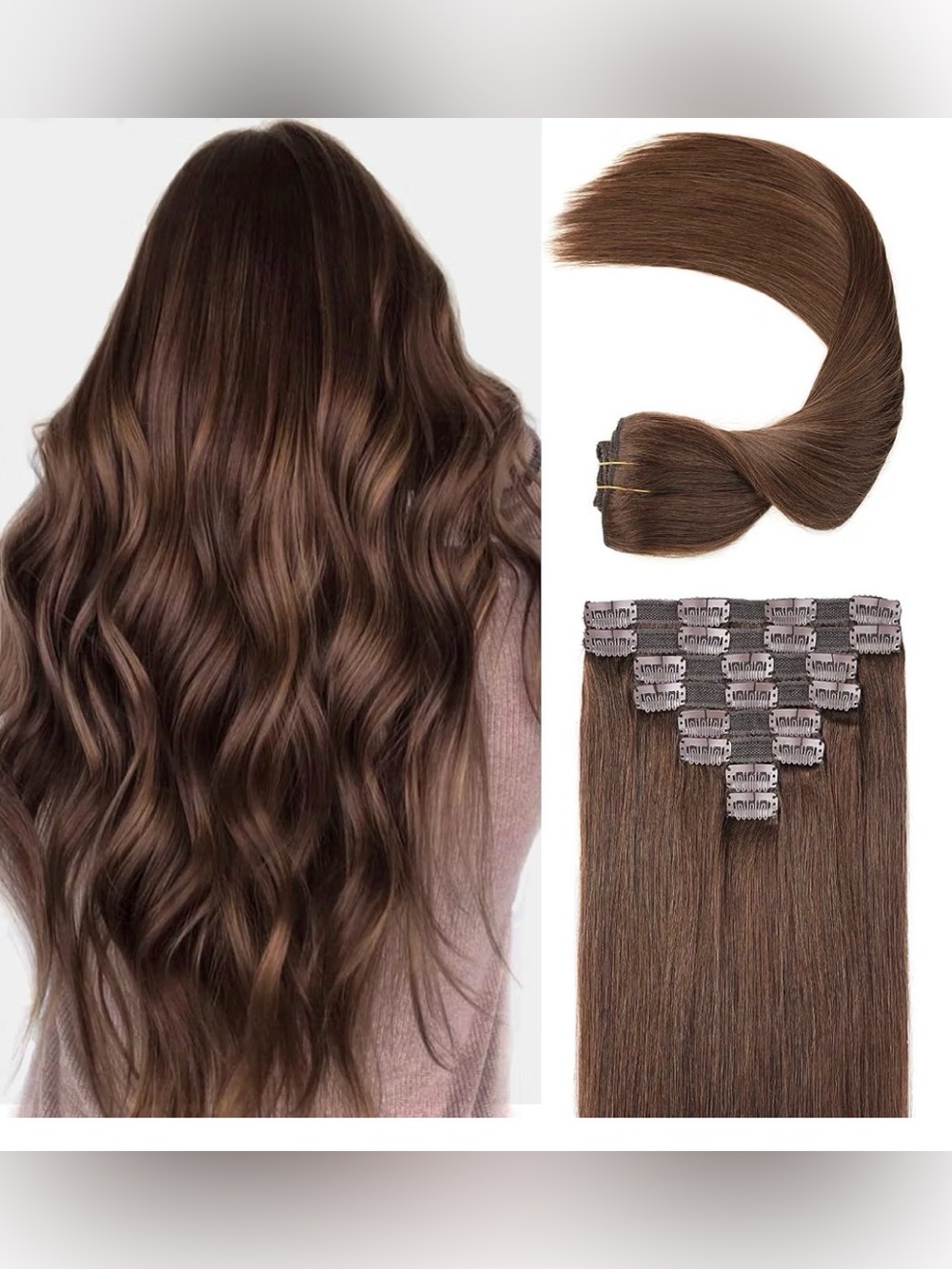 18” 8 Piece Clip in Human Hair Extensions